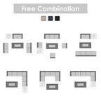 Ensemble de sièges d'extérieur sectionnels pour 6 personnes avec foyer