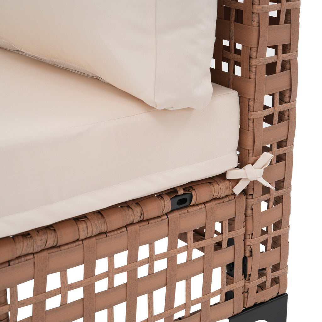 Ensemble de sièges d'extérieur sectionnels pour 6 personnes avec foyer