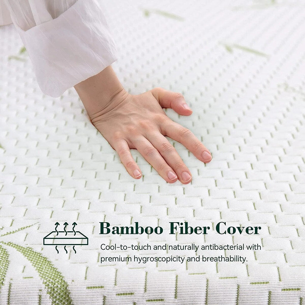 Matelas en mousse à mémoire de forme de 10 pouces, fermeté moyenne, avec housse en bambou, certifié CertiPUR-US