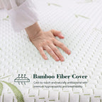 Matelas en mousse à mémoire de forme de 10 pouces, fermeté moyenne, avec housse en bambou, certifié CertiPUR-US