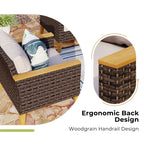 Ensemble de 6 à 11 canapés d'extérieur en osier, style demi-lune, avec grand salon de jardin et table pour foyer