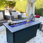 Ensemble de canapés d'extérieur en osier 8 pièces, grands ensembles de conversation avec table et foyer