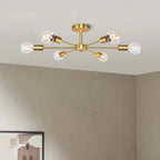 Plafonnier semi-encastré linéaire Sputnik à 6 lampes, design industriel moderne et à intensité variable