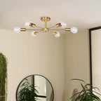 Plafonnier semi-encastré linéaire Sputnik à 6 lampes, design industriel moderne et à intensité variable