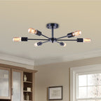 Plafonnier semi-encastré linéaire Sputnik à 6 lampes, design industriel moderne et à intensité variable