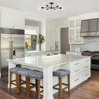 Plafonnier semi-encastré linéaire Sputnik à 6 lampes, design industriel moderne et à intensité variable