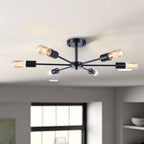 Plafonnier semi-encastré linéaire Sputnik à 6 lampes, design industriel moderne et à intensité variable