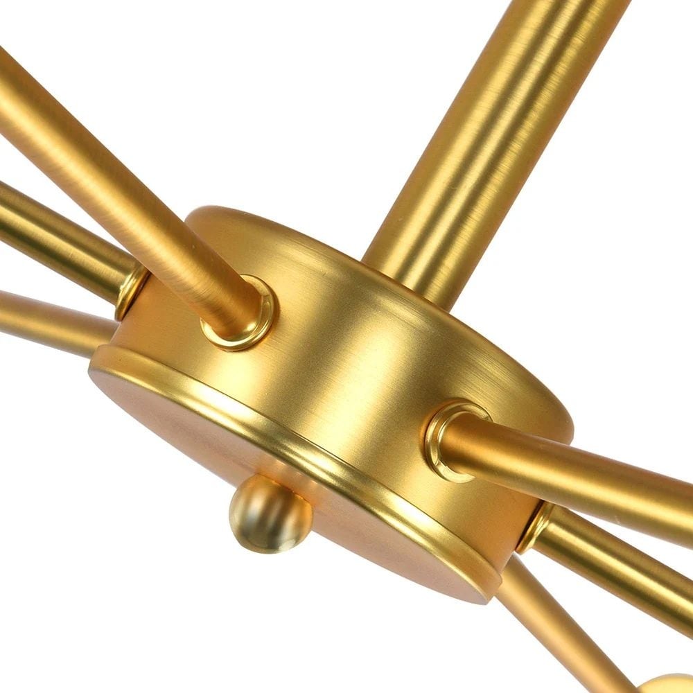 Plafonnier semi-encastré linéaire Sputnik à 6 lampes, design industriel moderne et à intensité variable