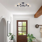 Plafonnier semi-encastré linéaire Sputnik à 6 lampes, design industriel moderne et à intensité variable