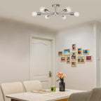 Plafonnier semi-encastré linéaire Sputnik à 6 lampes, design industriel moderne et à intensité variable