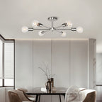 Plafonnier semi-encastré linéaire Sputnik à 6 lampes, design industriel moderne et à intensité variable