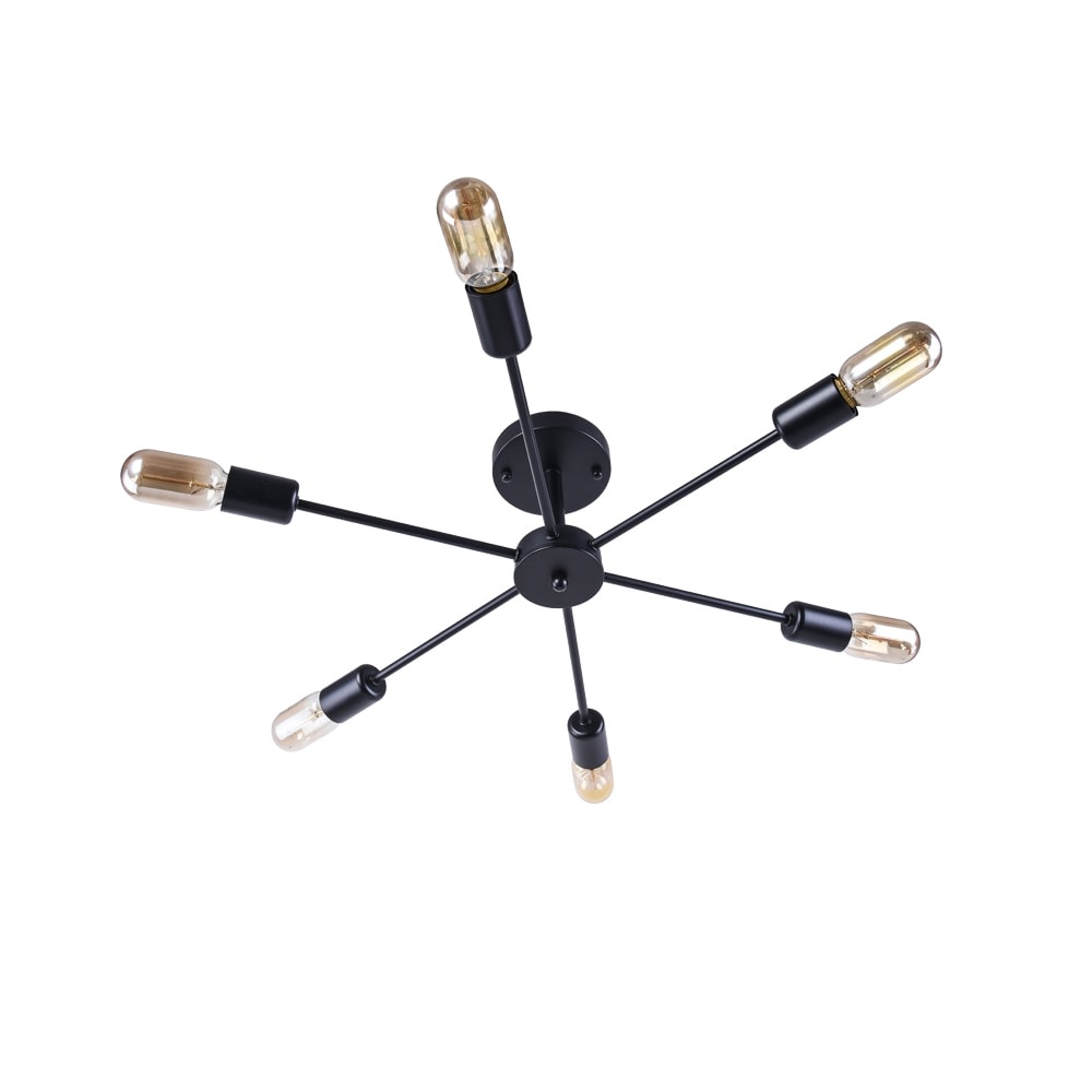 Plafonnier semi-encastré linéaire Sputnik à 6 lampes, design industriel moderne et à intensité variable