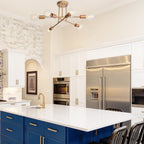 Plafonnier semi-encastré moderne industriel linéaire à 6 lumières en forme de branche Spoutnik