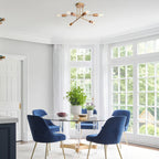 Plafonnier semi-encastré moderne industriel linéaire à 6 lumières en forme de branche Spoutnik