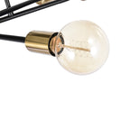 Plafonnier semi-encastré moderne industriel linéaire à 6 lumières en forme de branche Spoutnik