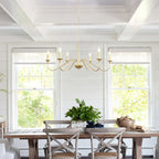 Lustre rustique à 6 bougies, lustre traditionnel, plafonnier en métal pour salle à manger, salon, chambre à coucher, cuisine