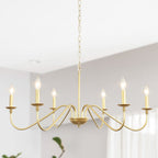 Lustre rustique à 6 bougies, lustre traditionnel, plafonnier en métal pour salle à manger, salon, chambre à coucher, cuisine