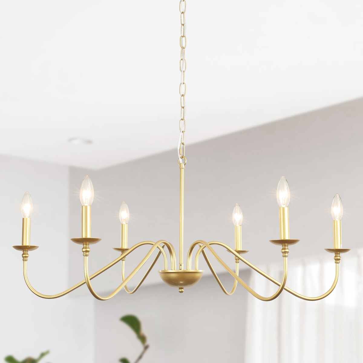 Lustre rustique à 6 bougies, lustre traditionnel, plafonnier en métal pour salle à manger, salon, chambre à coucher, cuisine