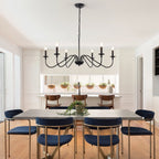 Lustre rustique à 6 bougies, lustre traditionnel, plafonnier en métal pour salle à manger, salon, chambre à coucher, cuisine