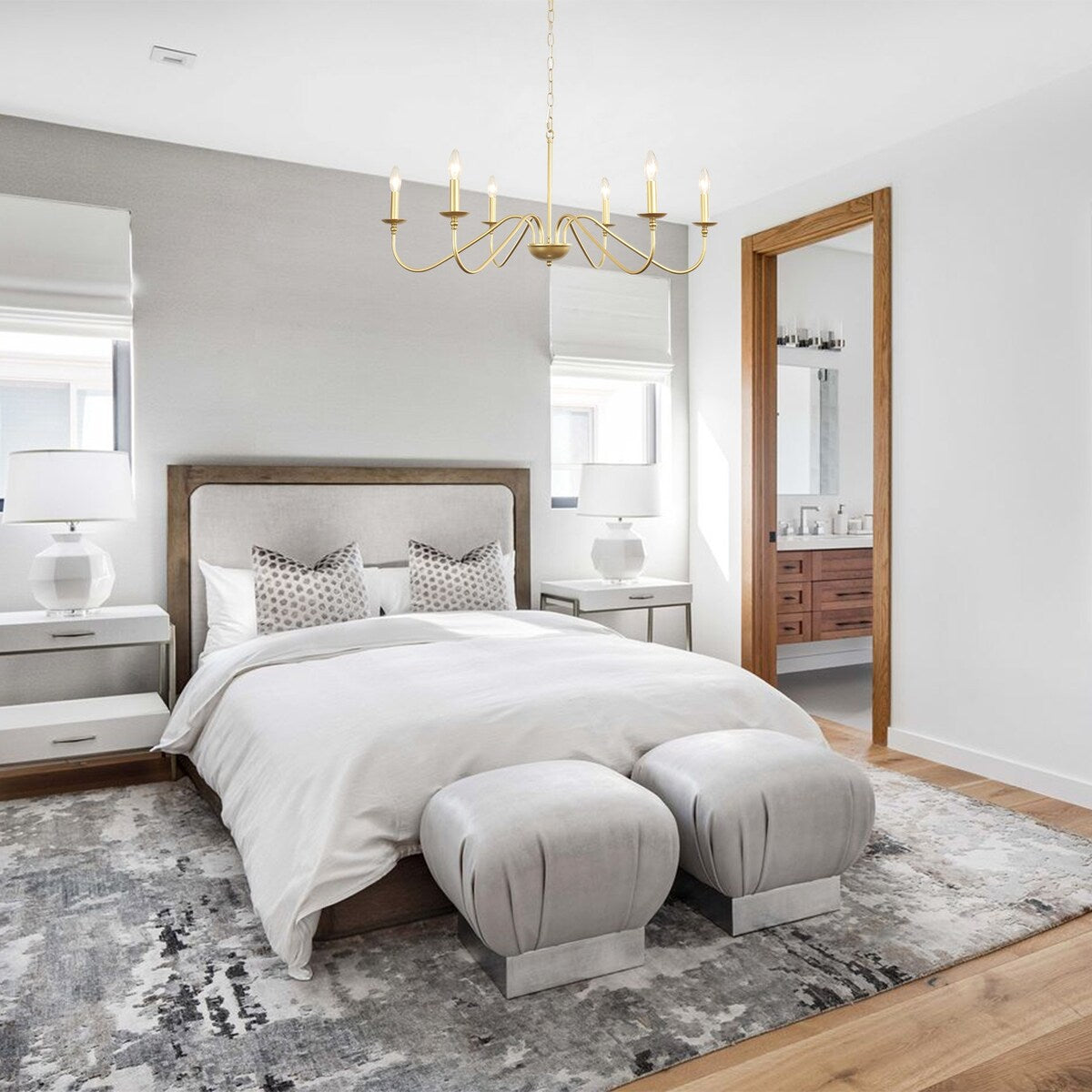 Lustre rustique à 6 bougies, lustre traditionnel, plafonnier en métal pour salle à manger, salon, chambre à coucher, cuisine