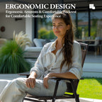 Ensemble de salle à manger d'extérieur 6 pièces avec 4 chaises pliantes, table en verre et parasol sans base - Voir les détails