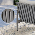 Ensemble de salon de jardin en aluminium 6 pièces, canapé d'extérieur 3 places avec poufs et table basse