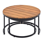 Ensemble de canapés d'extérieur sectionnels 6 pièces avec tables basses rondes gigognes et canapé d'assise avec coussins