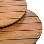 Ensemble de canapés d'extérieur sectionnels 6 pièces avec tables basses rondes gigognes et canapé d'assise avec coussins