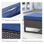 Ensemble de canapé d'extérieur 6 pièces avec chaise et pouf