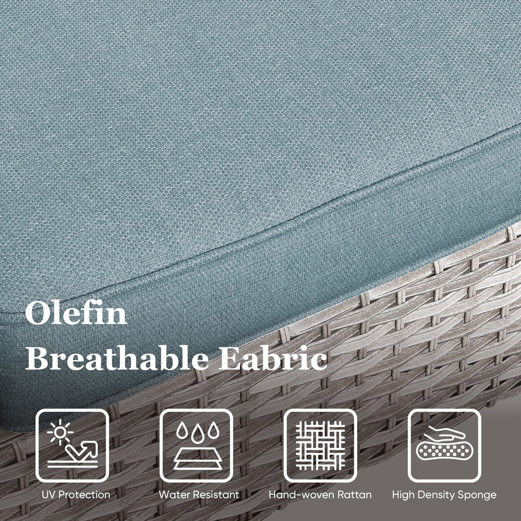 Ensemble de canapé d'extérieur 6 pièces avec chaise et pouf