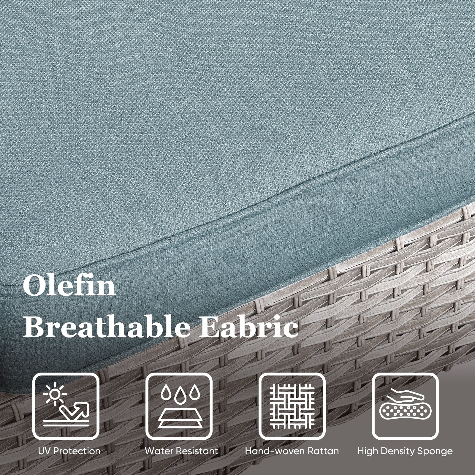 Ensemble de canapé d'extérieur 6 pièces avec chaise et pouf