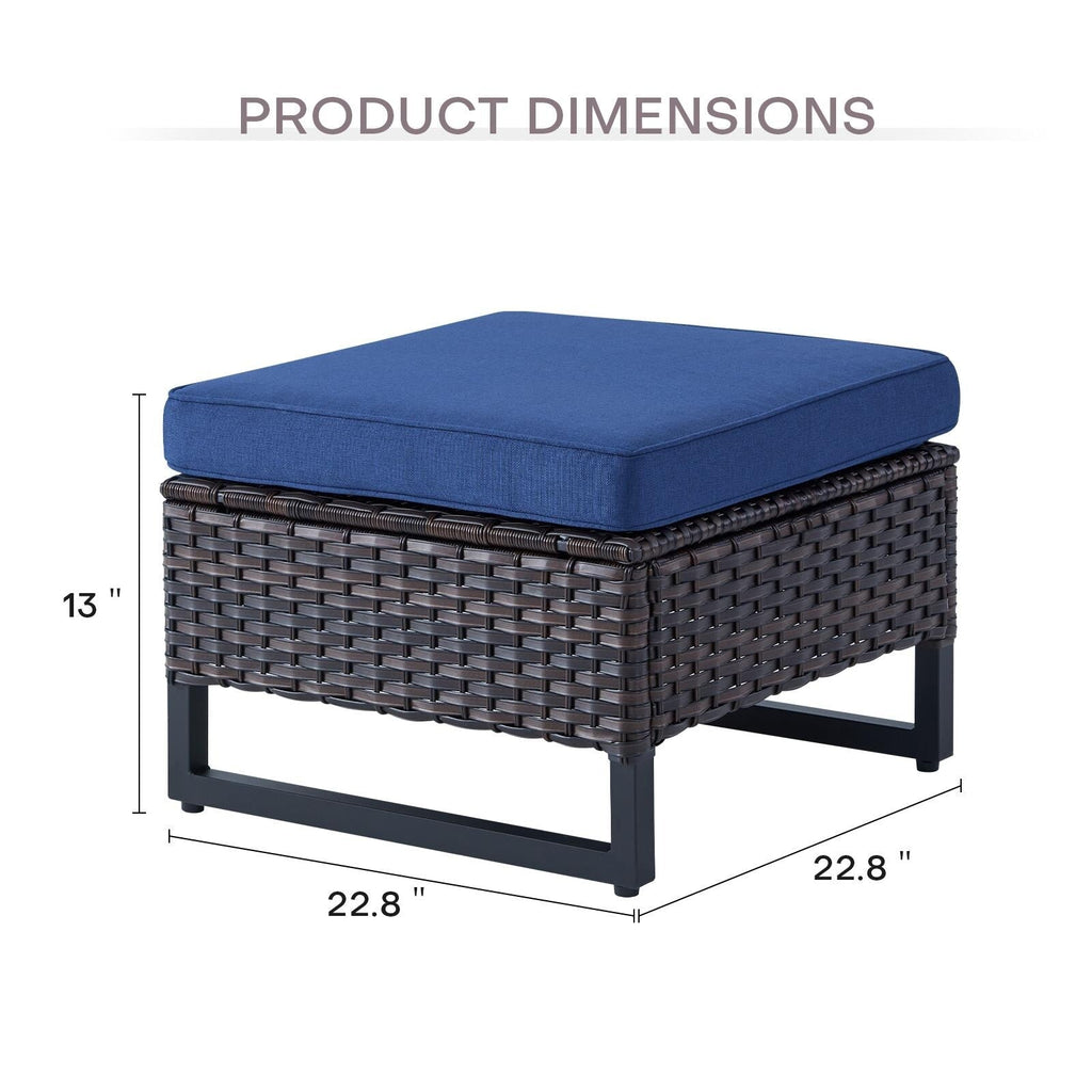 Ensemble de canapé d'extérieur 6 pièces avec chaise et pouf