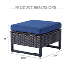 Ensemble de canapé d'extérieur 6 pièces avec chaise et pouf