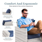 Ensemble de canapé d'extérieur 6 pièces avec chaise et pouf