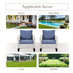 Ensemble de canapé d'extérieur 6 pièces avec chaise et pouf