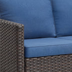 Ensemble de canapé d'extérieur 6 pièces avec chaise et pouf