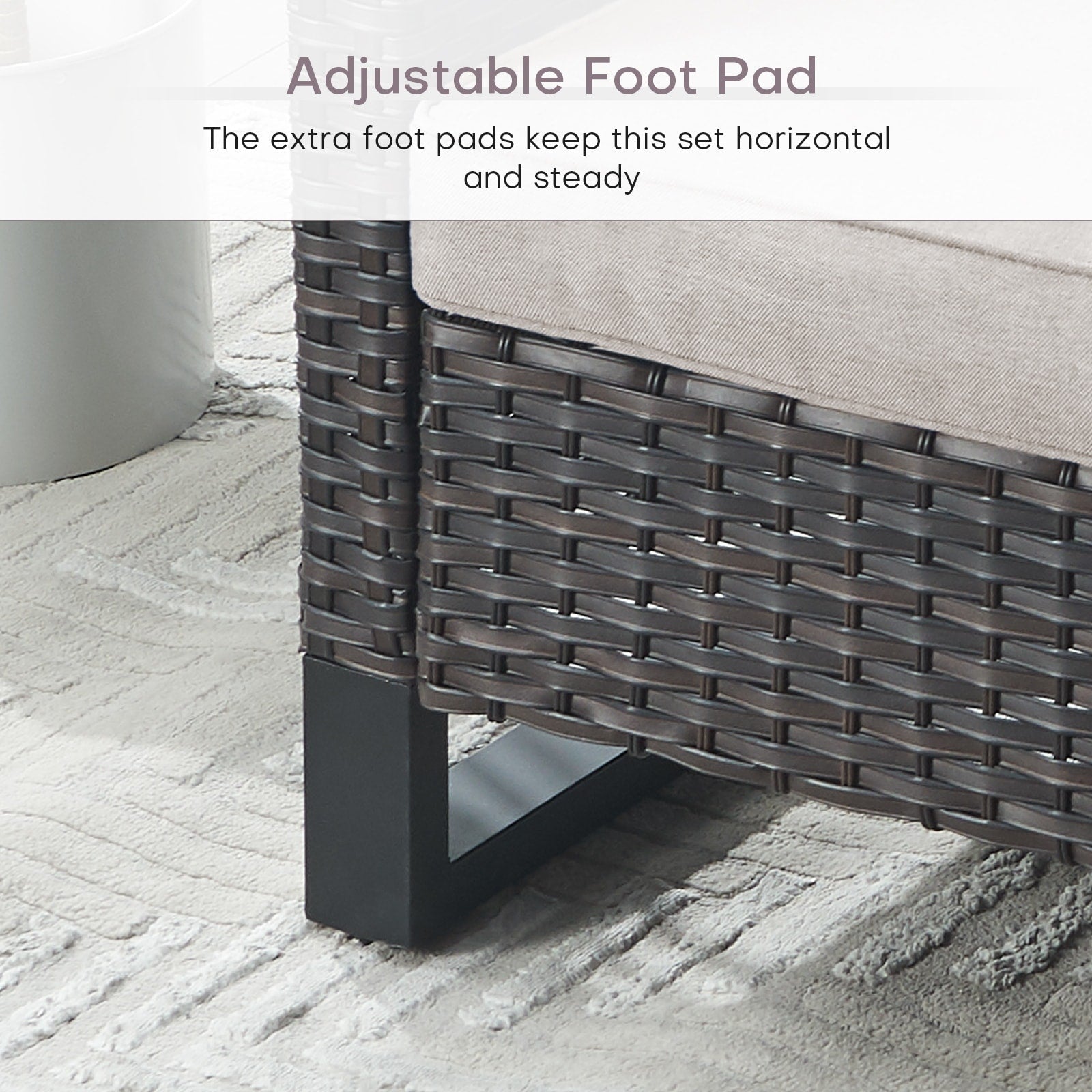 Ensemble de canapé d'extérieur 6 pièces avec chaise et pouf