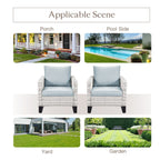 Ensemble de canapé d'extérieur 6 pièces avec chaise et pouf