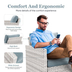 Ensemble de canapé d'extérieur 6 pièces avec chaise et pouf