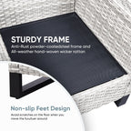 Ensemble de canapé d'extérieur 6 pièces avec chaise et pouf