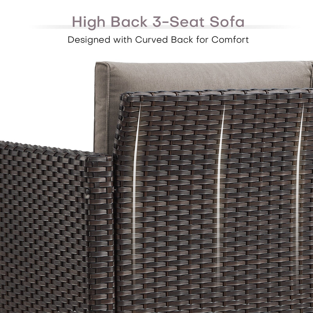 Ensemble de canapé d'extérieur 6 pièces avec chaise et pouf