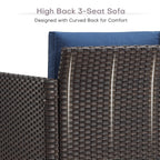 Ensemble de canapé d'extérieur 6 pièces avec chaise et pouf