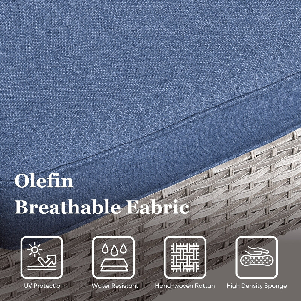 Ensemble de canapé d'extérieur 6 pièces avec chaise et pouf