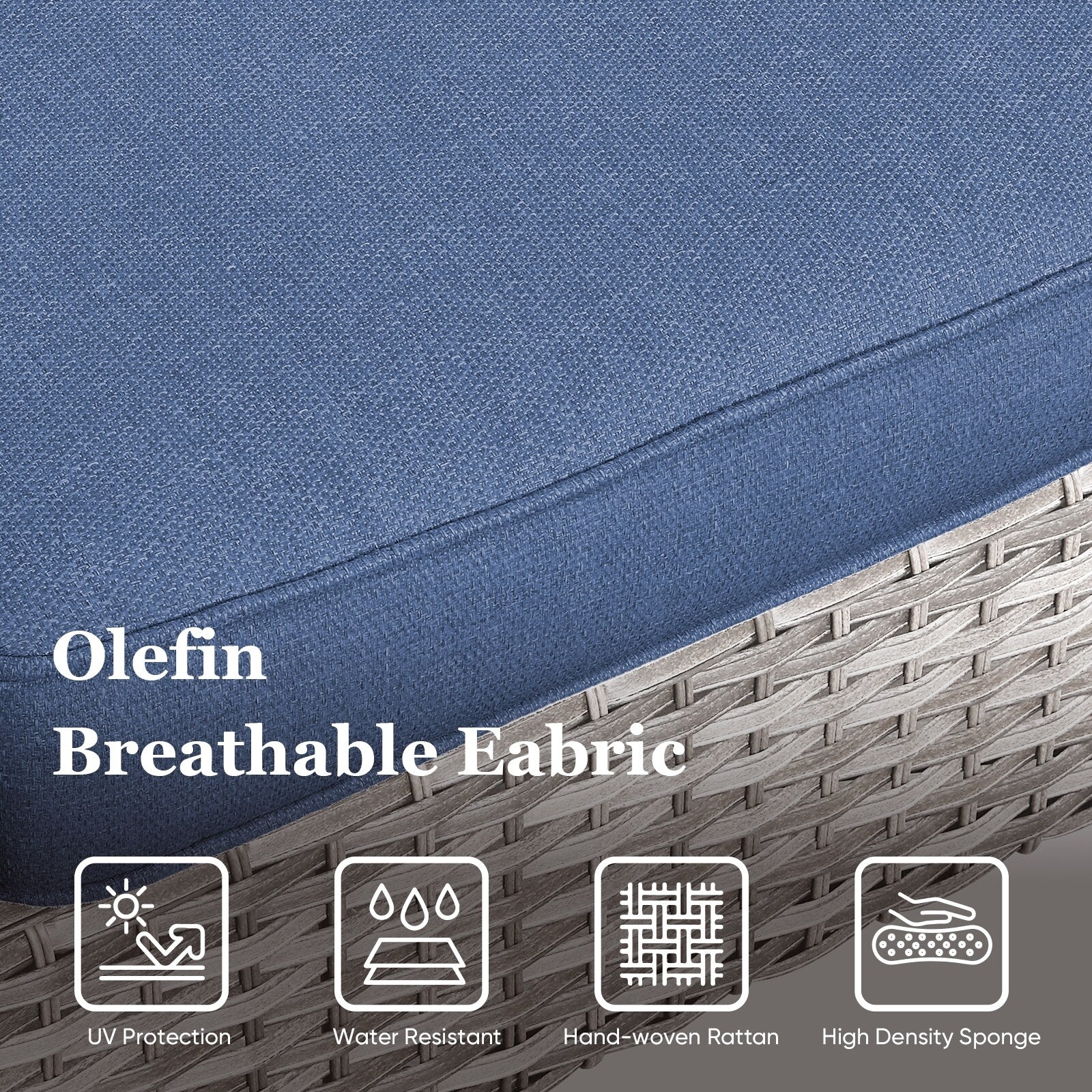 Ensemble de canapé d'extérieur 6 pièces avec chaise et pouf