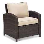 Ensemble de conversation extérieur en osier de 6 pièces pour patio