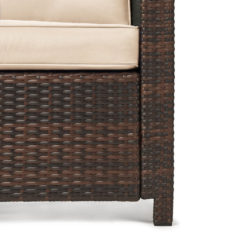 Ensemble de conversation extérieur en osier de 6 pièces pour patio