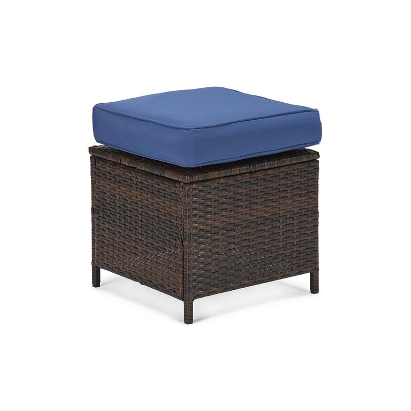 Ensemble de conversation extérieur en osier de 6 pièces pour patio