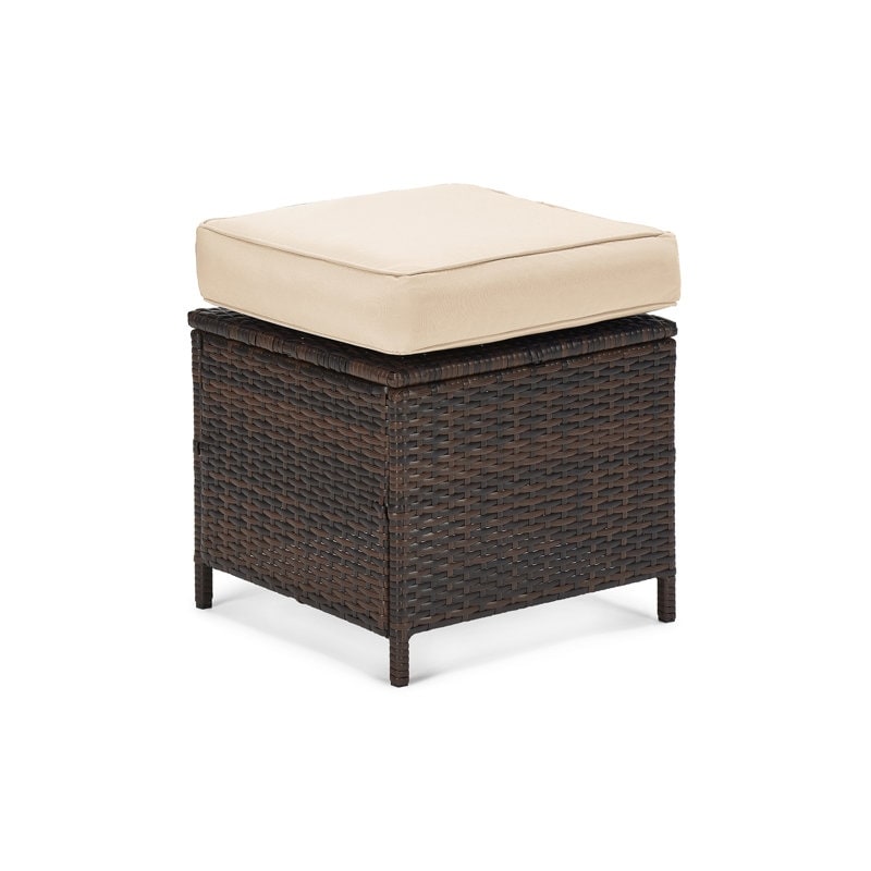 Ensemble de conversation extérieur en osier de 6 pièces pour patio