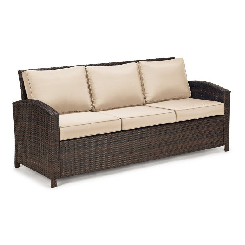 Ensemble de conversation extérieur en osier de 6 pièces pour patio