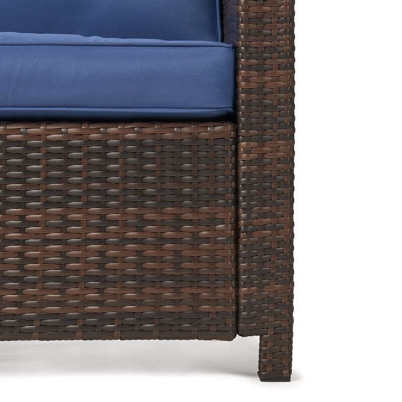 Ensemble de conversation extérieur en osier de 6 pièces pour patio